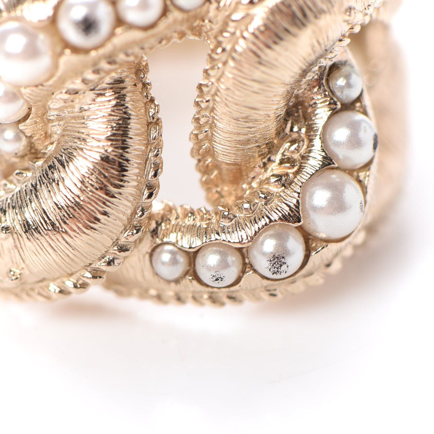 Pearl Crystal CC Ring 52 6 Gold Pearly White