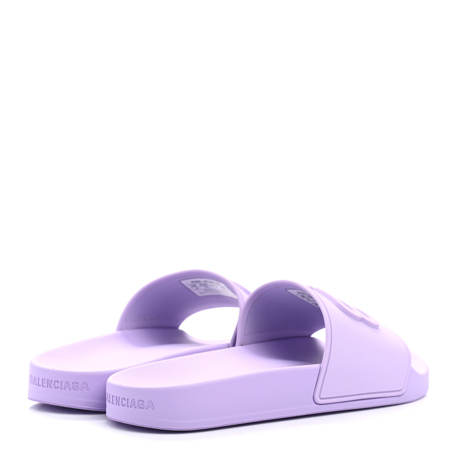Balenciaga Rubber BB Womens Pool Slide Sandals 37 Lilac 4 of 9