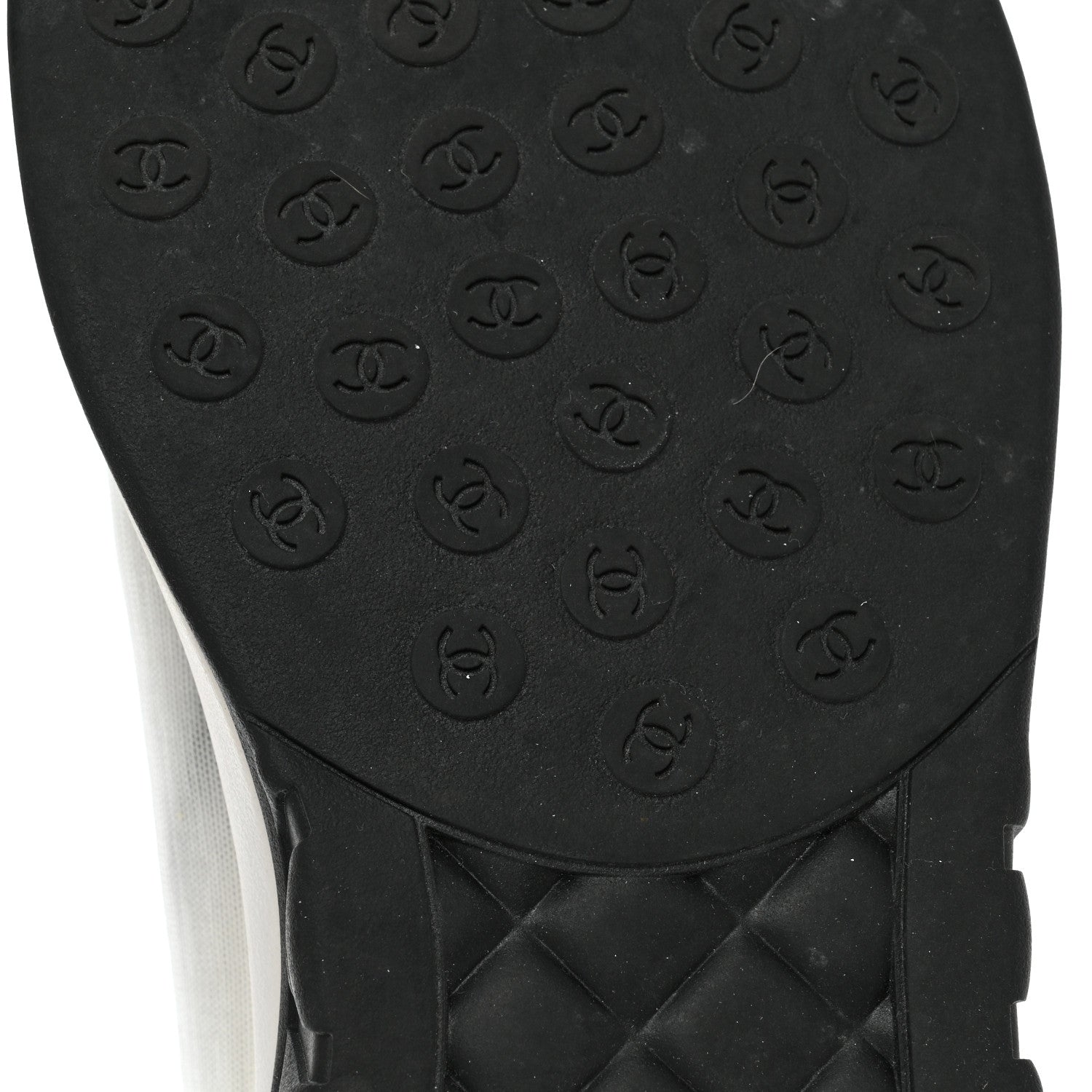 Chanel Calfskin Mesh Lycra Womens Logo Sneakers 41 White Black 8 of 8