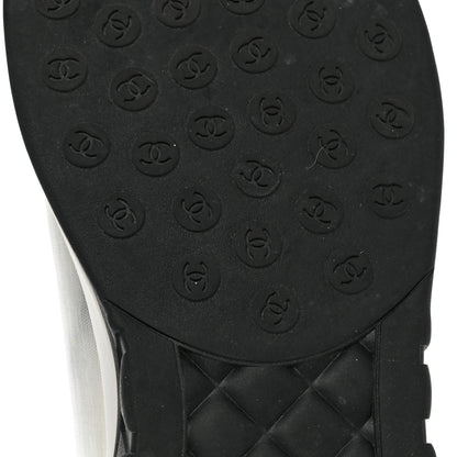 Chanel Calfskin Mesh Lycra Womens Logo Sneakers 41 White Black 8 of 8