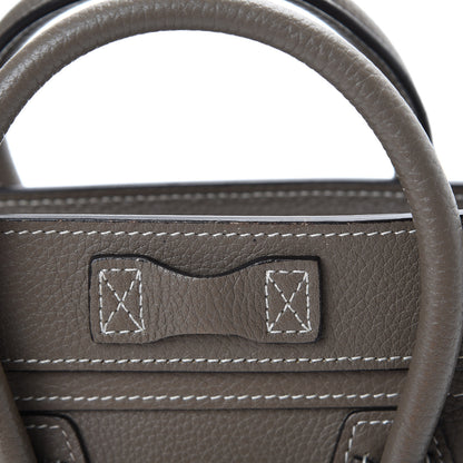 Celine Drummed Calfskin Nano Luggage Souris 12 of 13