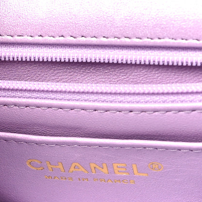 Chanel Lambskin Quilted Tie Dye Ombre Mini Rectangular Flap Purple Blue Pink 6 of 11