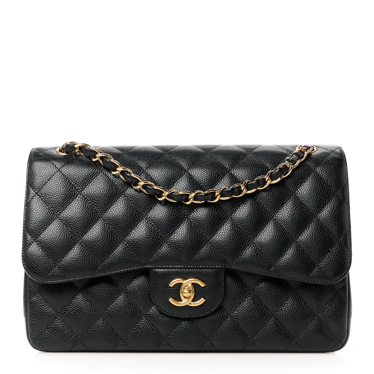 Chanel Caviar Quilted Jumbo Double Flap Black 1 of 12
