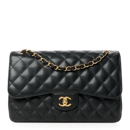 Chanel Caviar Quilted Jumbo Double Flap Black 1 of 12