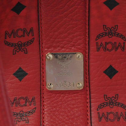 MCM Visetos Medium Liz Reversible Shopper Tote Ruby Red 11 of 13