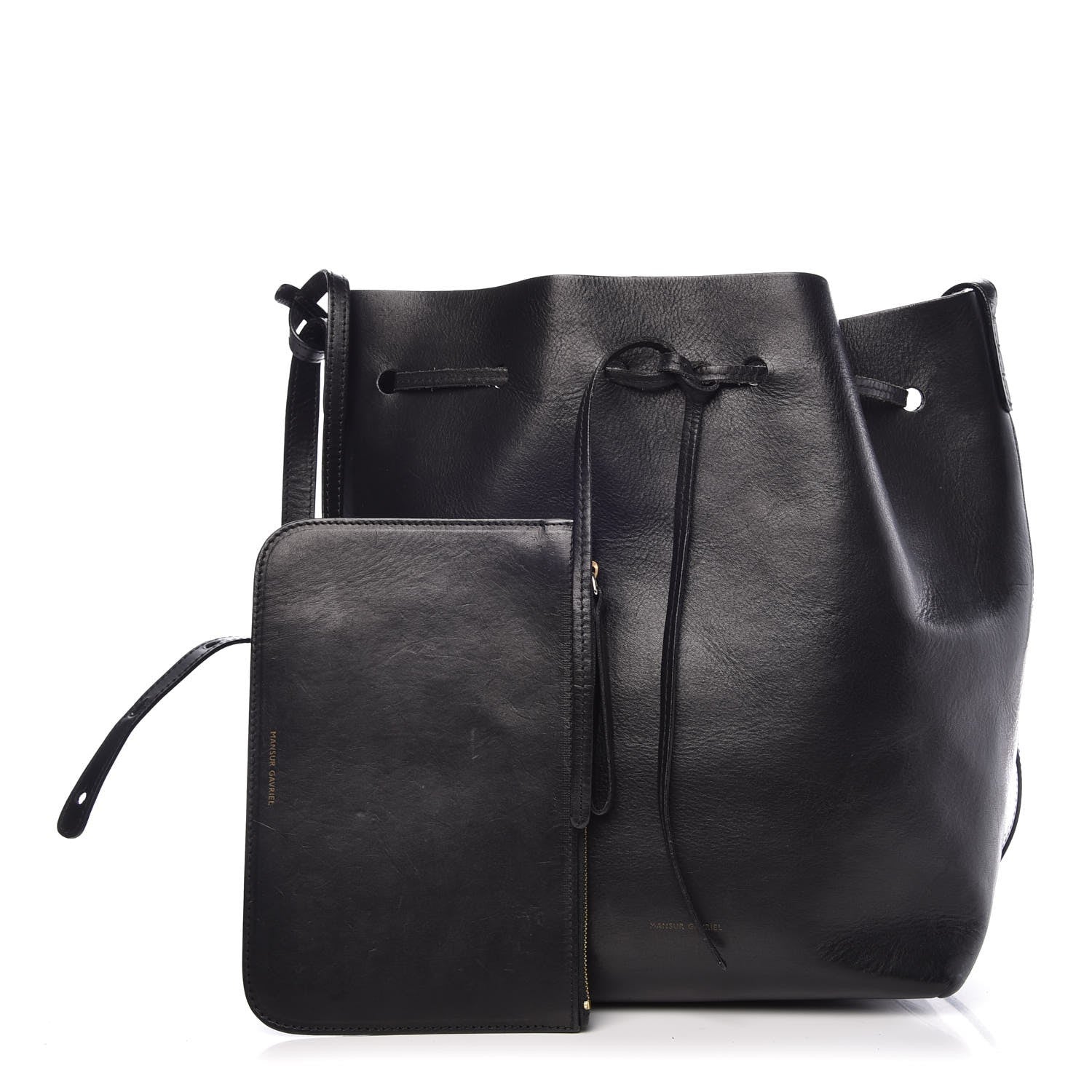 Mansur Gavriel Vegetable Tanned Calfskin Bucket Bag Black 1 of 12