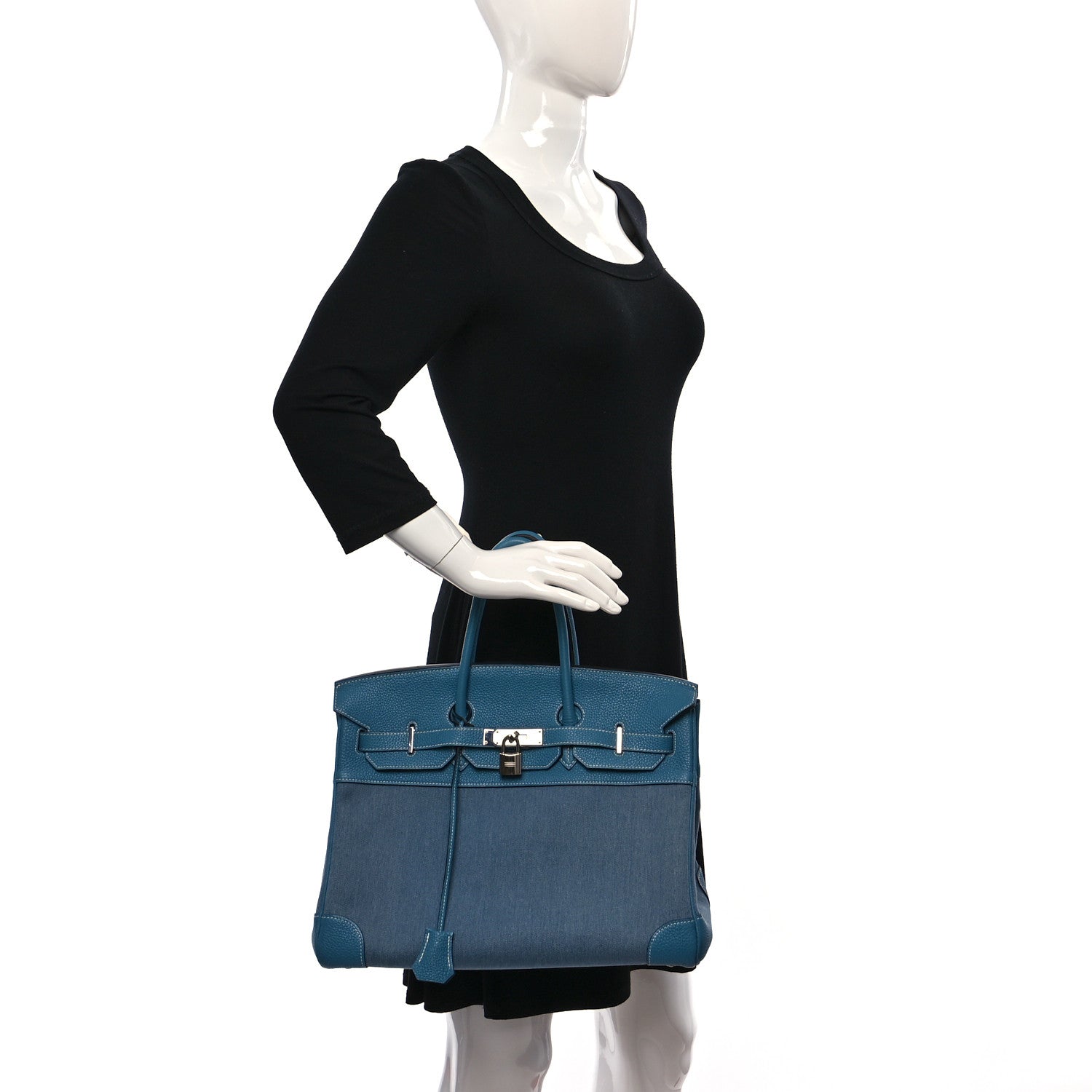Hermes Denim Togo Horseshoe Birkin 35 Blue Jean 2 of 11
