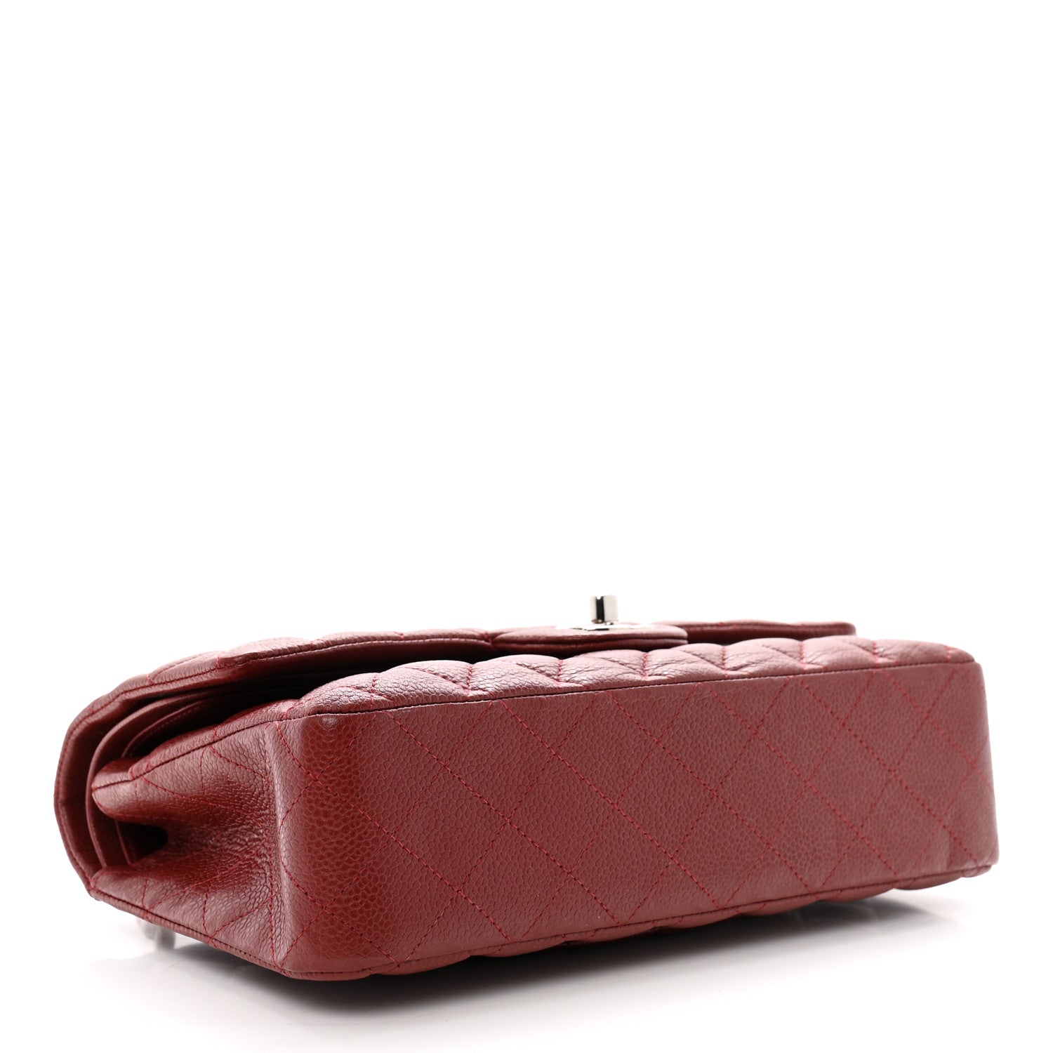 Chanel Caviar Quilted Medium Double Flap Dark Red 4 of 10