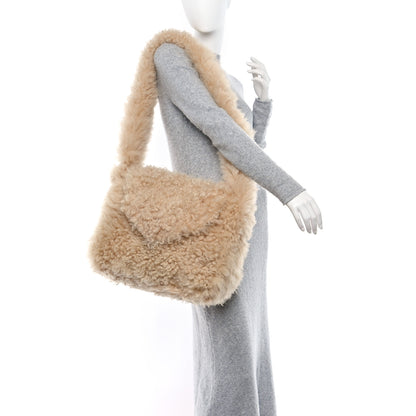 Saint Laurent Shearling Shoulder Bag Natural 2 of 10