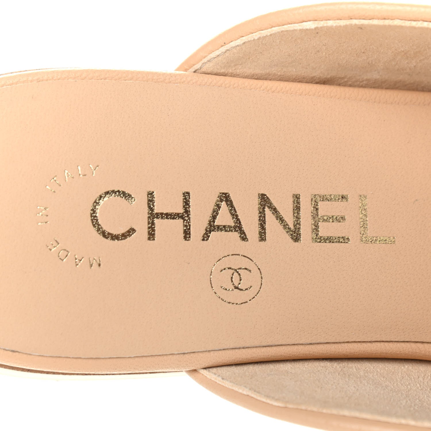 Chanel Lambskin Pearl CC Mules 37.5 Beige 7 of 8