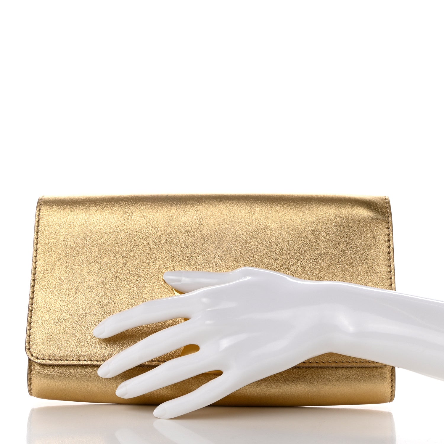 Louis Vuitton Calfskin Neo Sobe Louise EW Clutch Gold 2 of 8