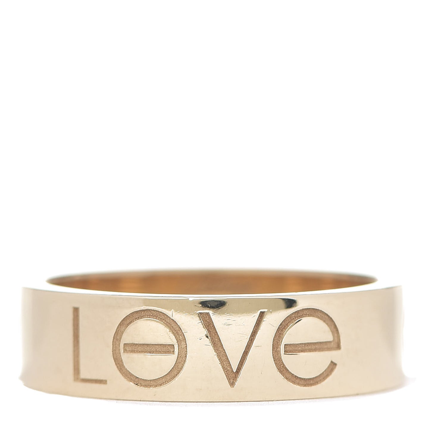 18K Yellow Gold 5.5mm Engraved LOVE Ring 56 7.5