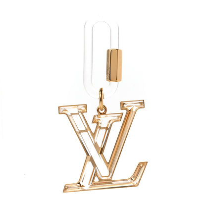Louis Vuitton Plexiglass Prism LV Bag Charm Key Holder Gold 1 of 8