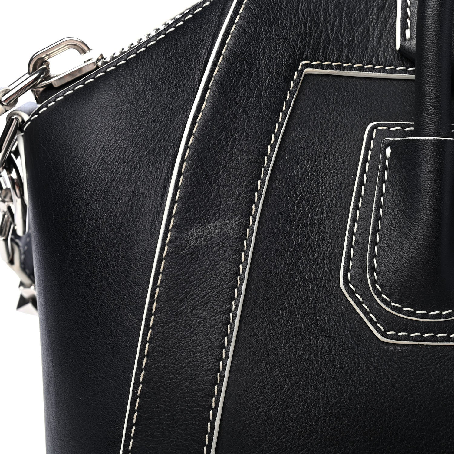 Givenchy Calfskin Contrast Stitched Medium Antigona Black 10 of 10