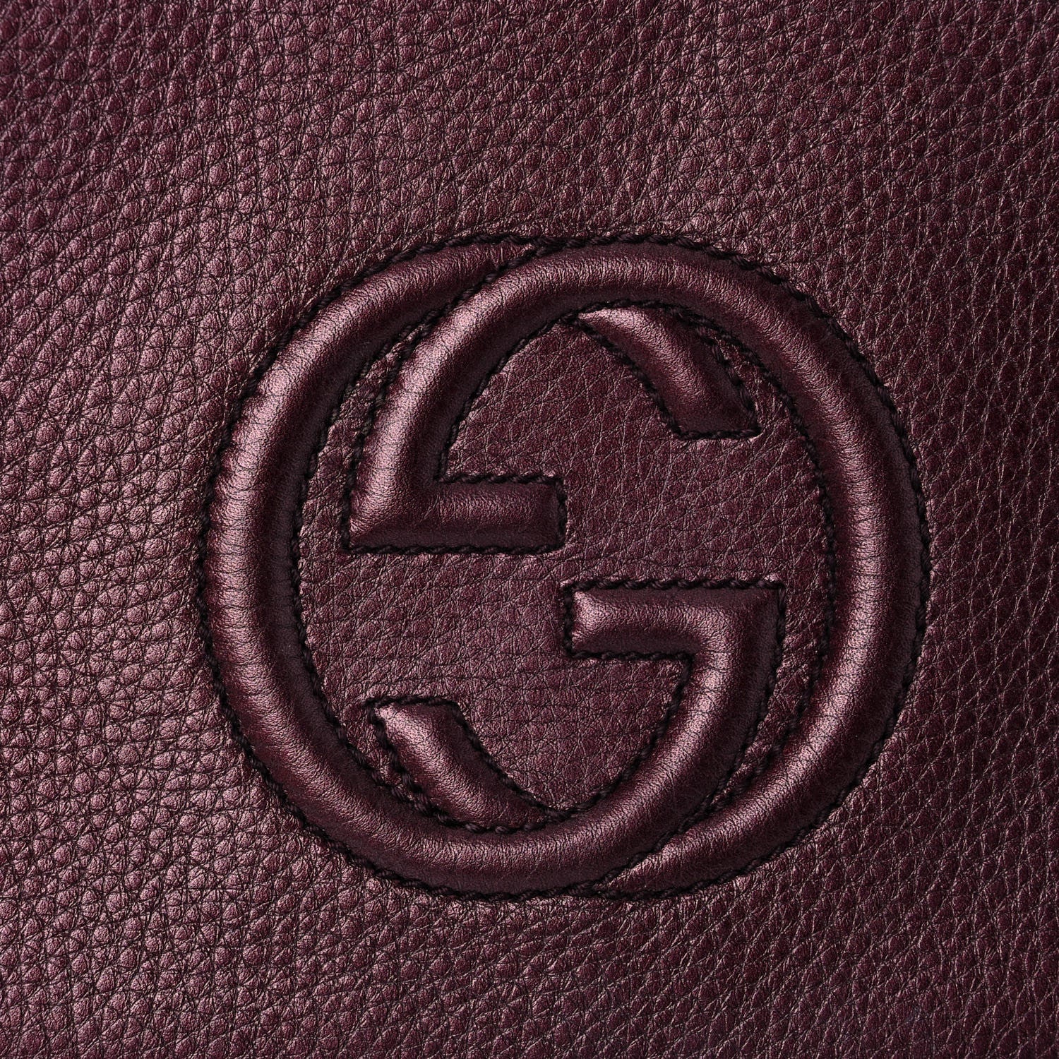 Gucci Metallic Cellarius Calfskin Medium Soho Clutch Classic Burgundy 13 of 13