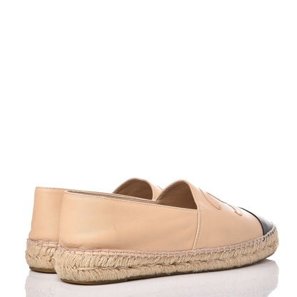 Chanel Lambskin CC Espadrilles 39 Beige Black 4 of 13
