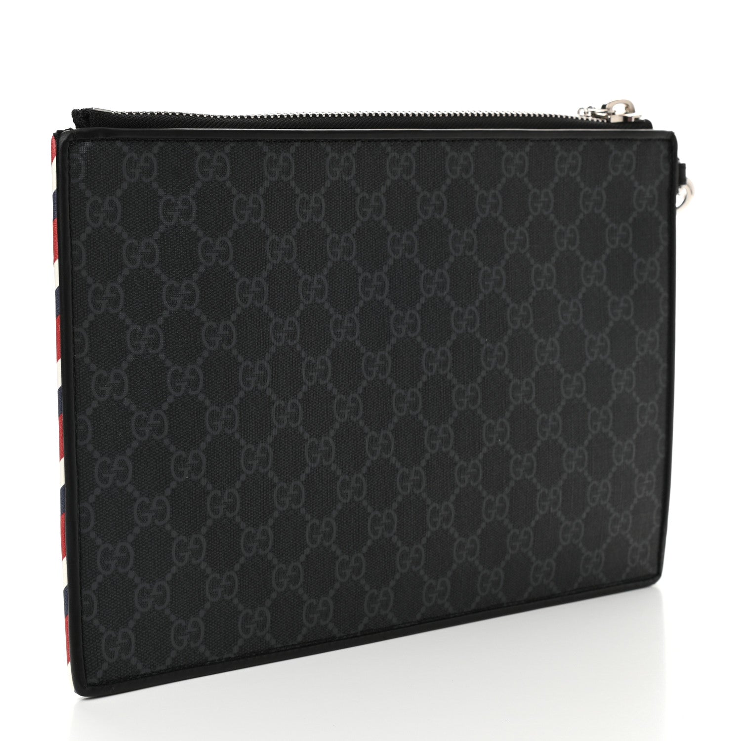 Gucci GG Supreme Monogram Night Courrier Zip Wristlet Pouch Black Multicolor 3 of 7