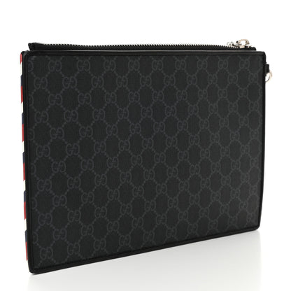 Gucci GG Supreme Monogram Night Courrier Zip Wristlet Pouch Black Multicolor 3 of 7