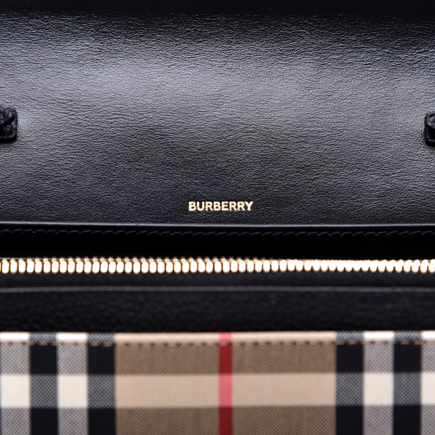 Burberry Grainy Calfskin Vintage Check Hampshire Crossbody Black 8 of 10