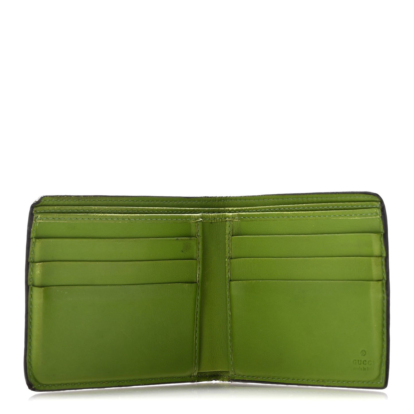 Patent Microguccissima Bi-Fold Wallet Green