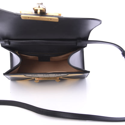 Gucci GG Supreme Monogram Small Osiride Top Handle Bag Black Gold 6 of 11