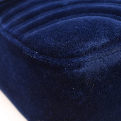 Gucci Velvet Matelasse Medium GG Marmont Shoulder Bag Cobalt Blue 10 of 15