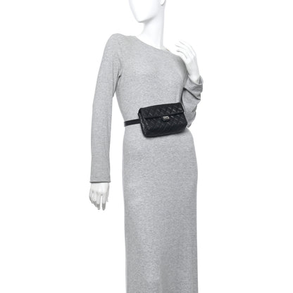 Chanel Grained Calfskin Quilted 2.55 Reissue Flap Belt Bag Clutch Black 2 of 11