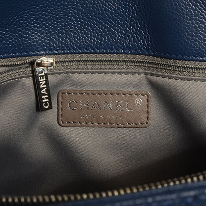Chanel Caviar Quilted Grand Shopping Tote GST Dark Blue 6 of 7