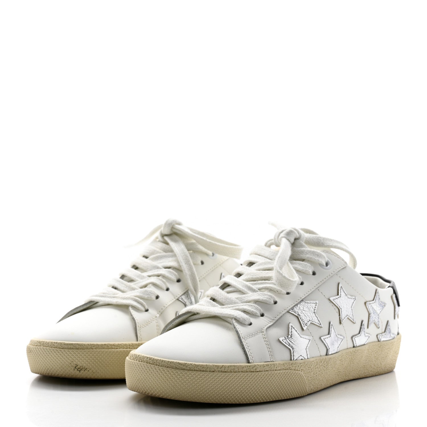 Saint Laurent Nappa Star Court Sneakers 35 Off White 3 of 13