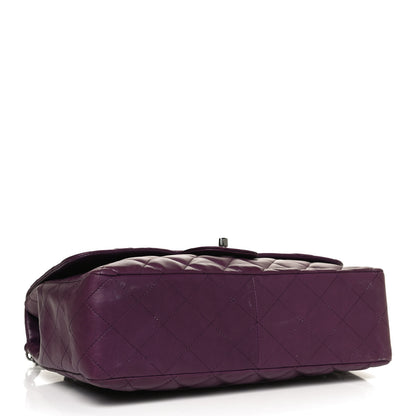 Chanel Lambskin Quilted Jumbo Single Flap Purple 3 of 10