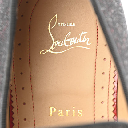 Christian Louboutin Mens Matte Denim Spooky Spike Flat Loafers 45 Black 7 of 9