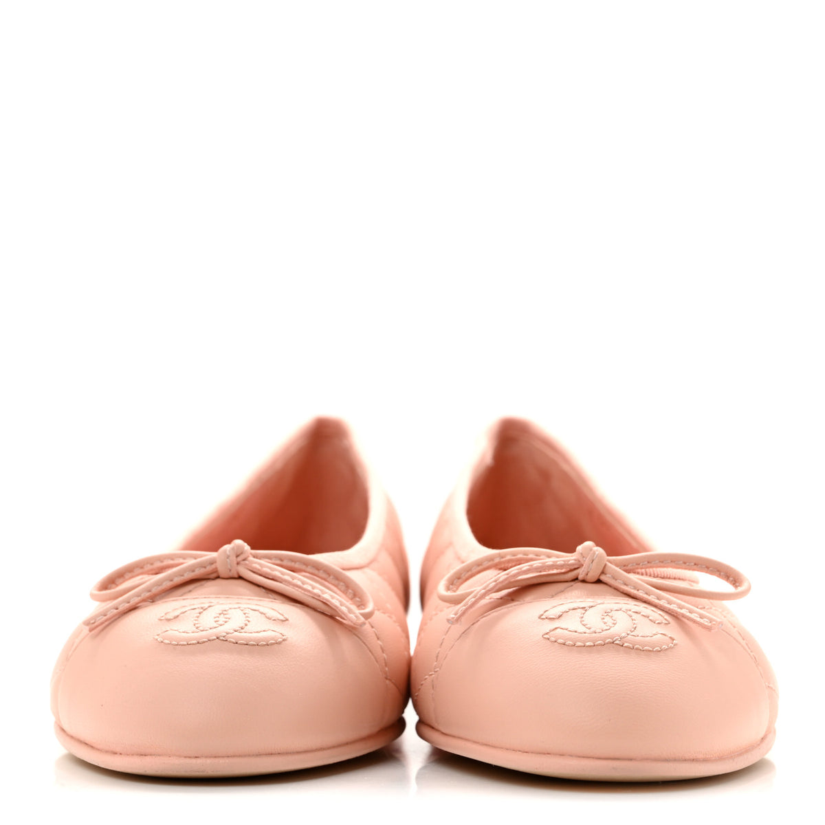 Chanel Lambskin Quilted CC Cap Toe Ballerina Flats 39 Light Pink 3 of 10