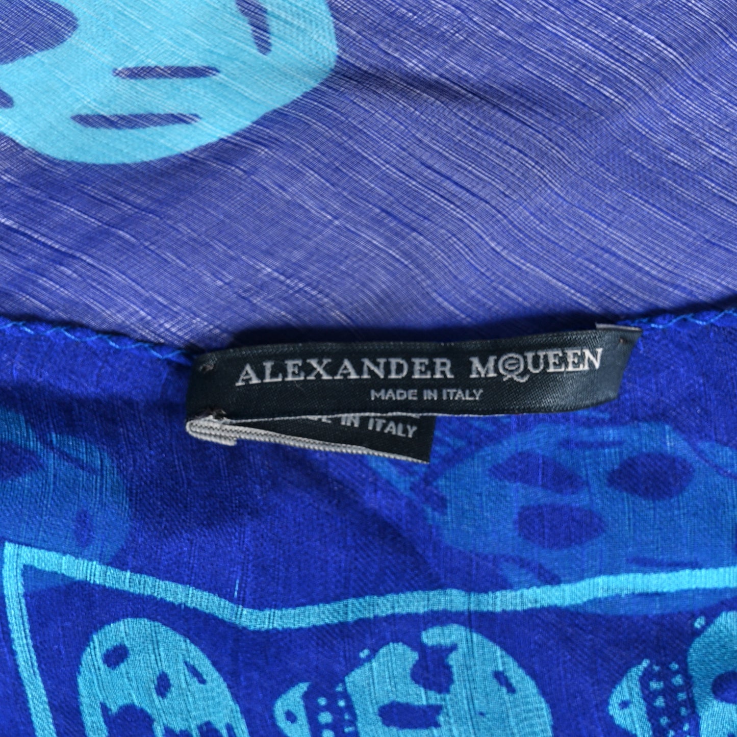 Silk Chiffon Skull Scarf Blue Turquoise