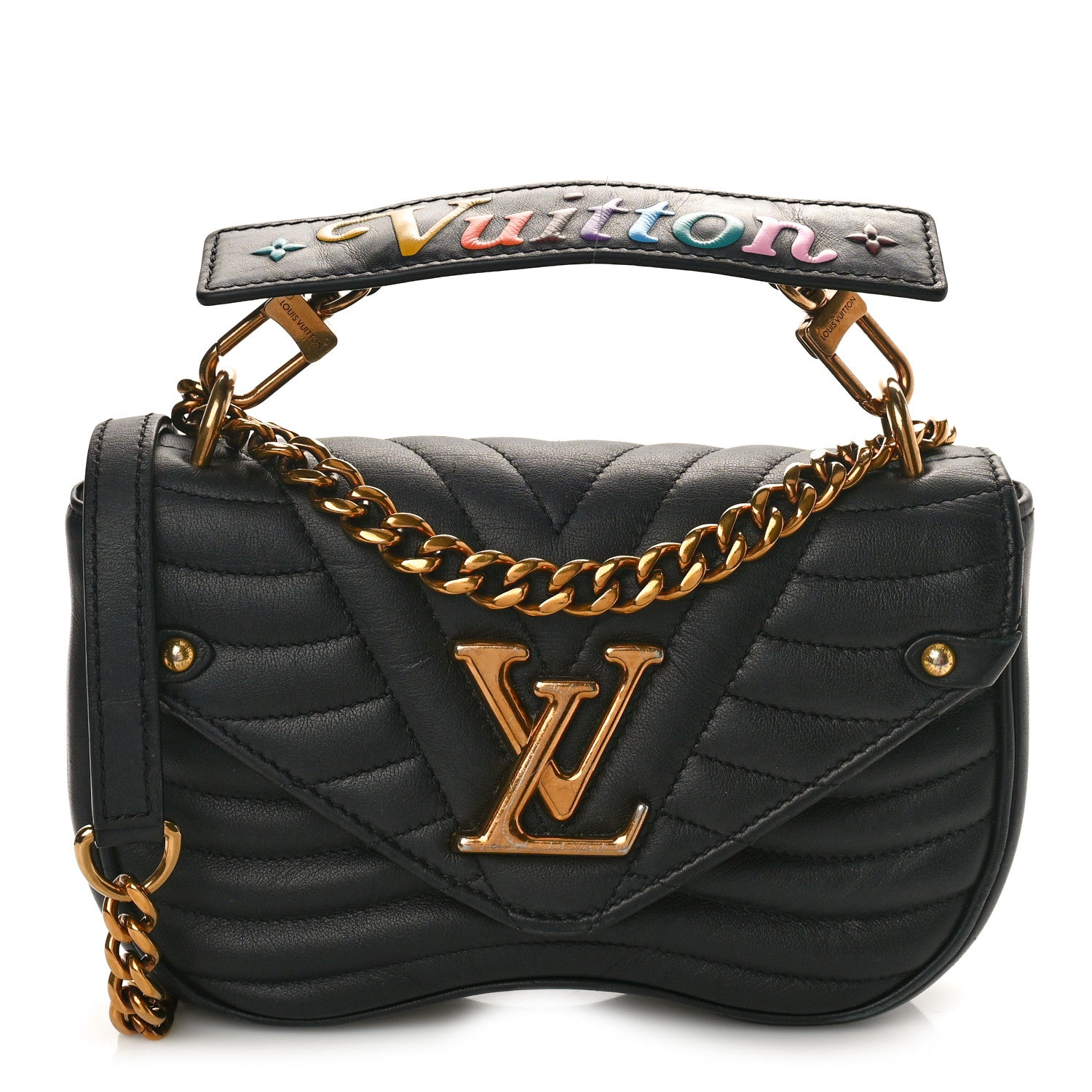 Louis Vuitton Calfskin New Wave Chain MM Black 1 of 9