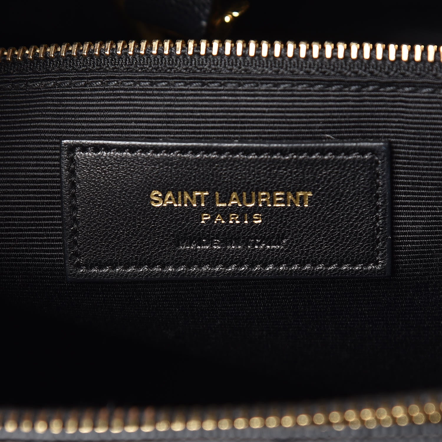 Saint Laurent Grain De Poudre Matelasse Chevron Monogram Shopping Bag Black 9 of 13