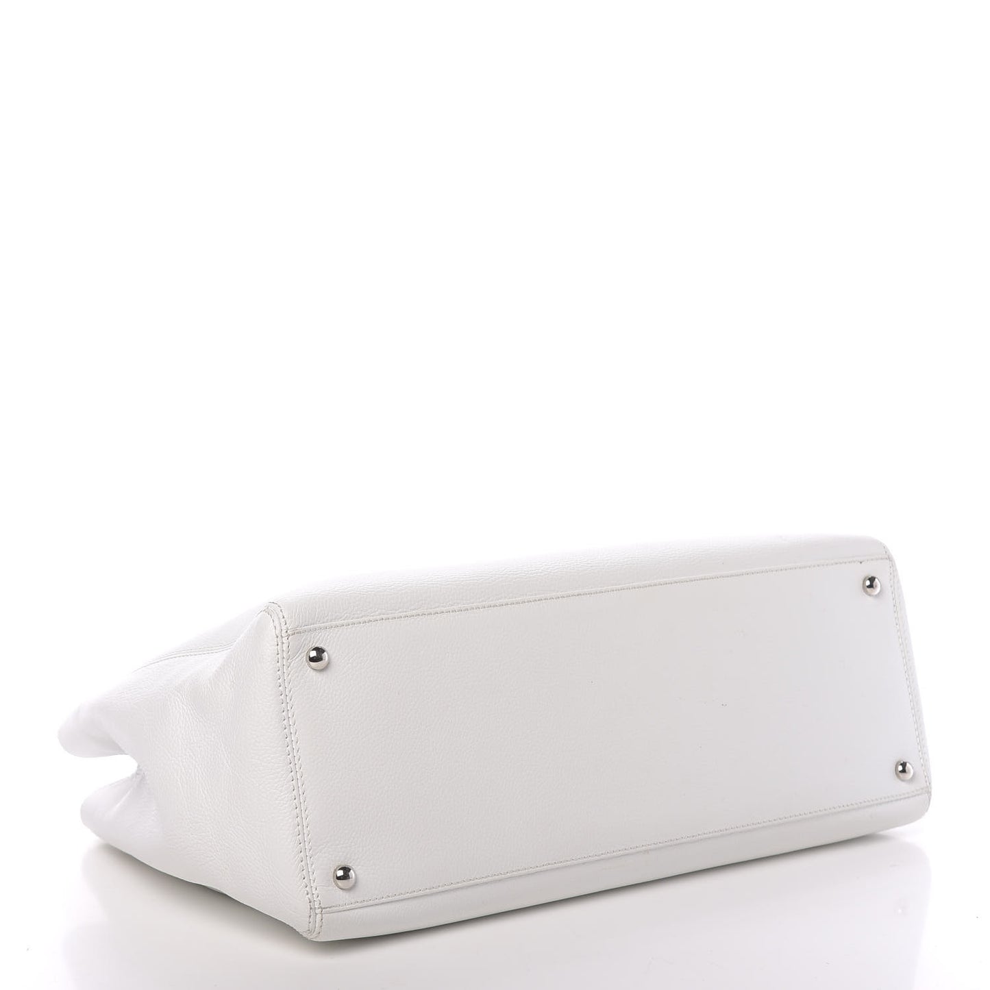 Calfskin Cerf Executive Shopper Tote White