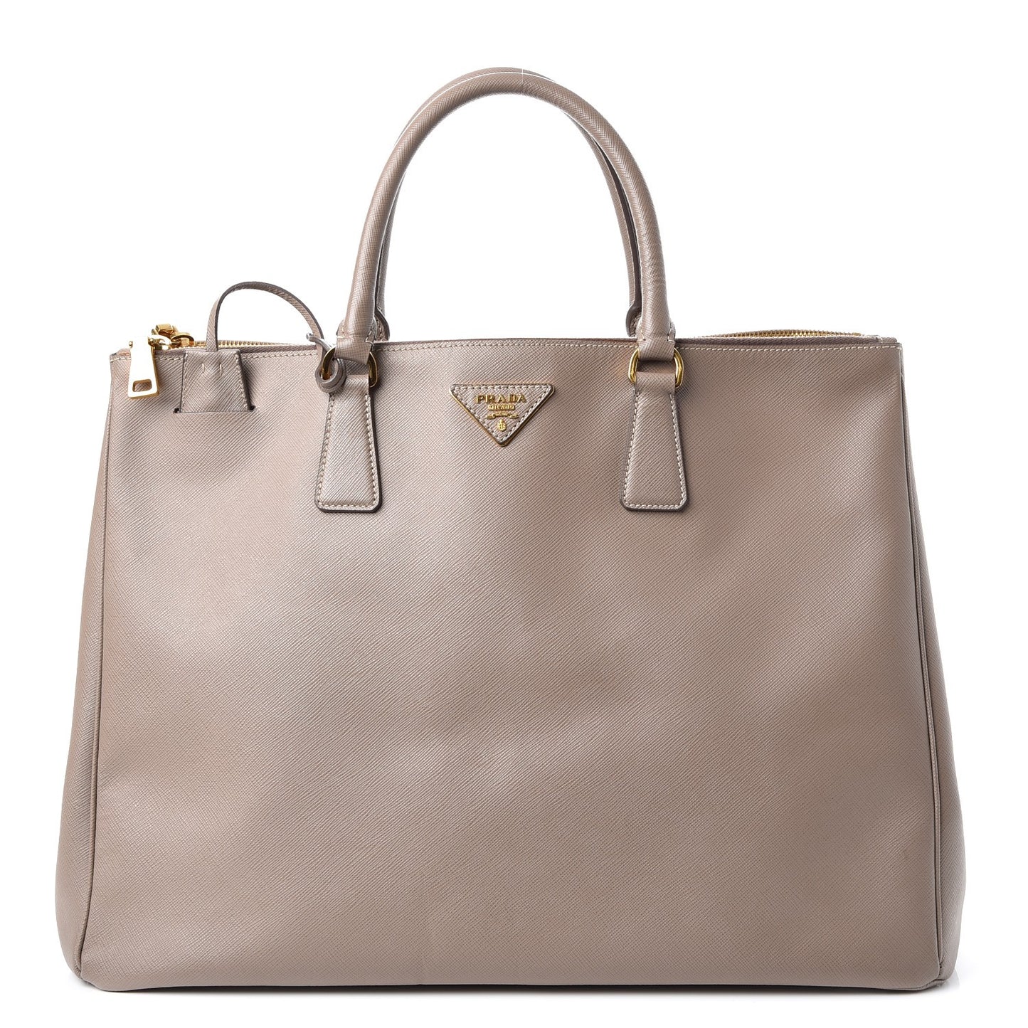 Saffiano Lux Extra Large Galleria Double Zip Tote Argilla