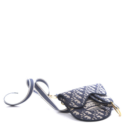 Christian Dior Oblique Saddle Pouch Blue 4 of 10