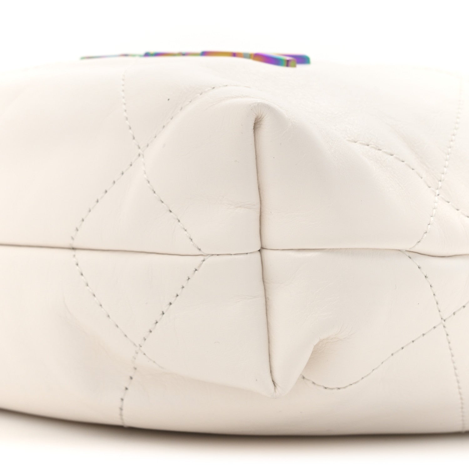 Chanel Shiny Calfskin Quilted Rainbow Mini Chanel 22 White 10 of 10