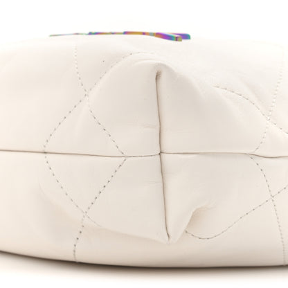 Chanel Shiny Calfskin Quilted Rainbow Mini Chanel 22 White 10 of 10