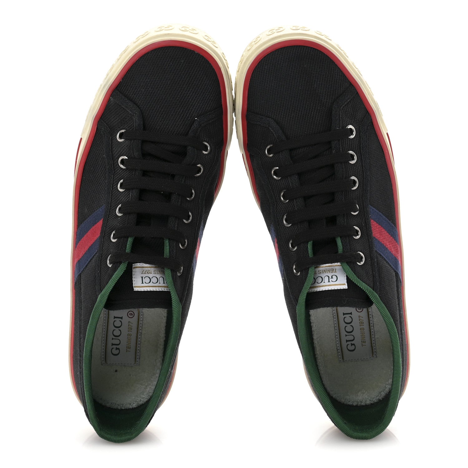 Gucci Canvas Web Mens 1977 Tennis Sneakers 9 Black 2 of 10
