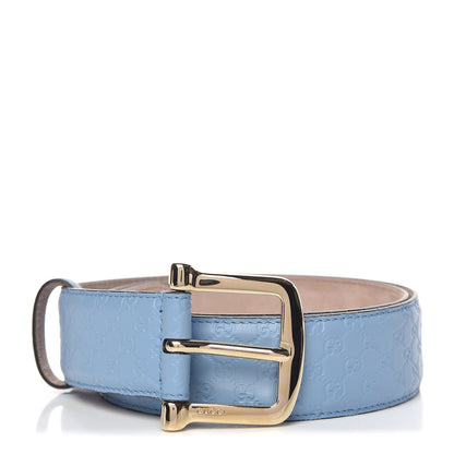 Gucci Soft Microguccissima Margaux Calfskin Belt 90 36 Mineral Blue 1 of 8