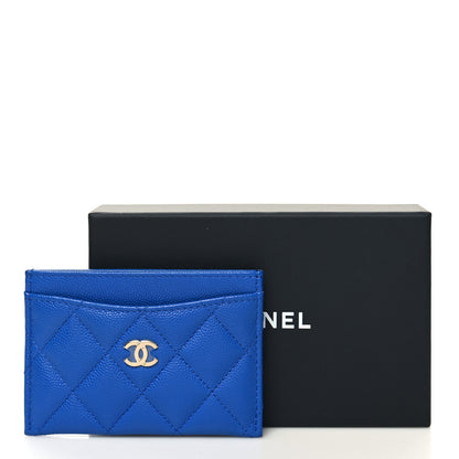 Chanel Caviar Quilted Card Holder Blue 10 of 10