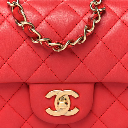 Chanel Lambskin Quilted Mini Rectangular Flap Red 8 of 12