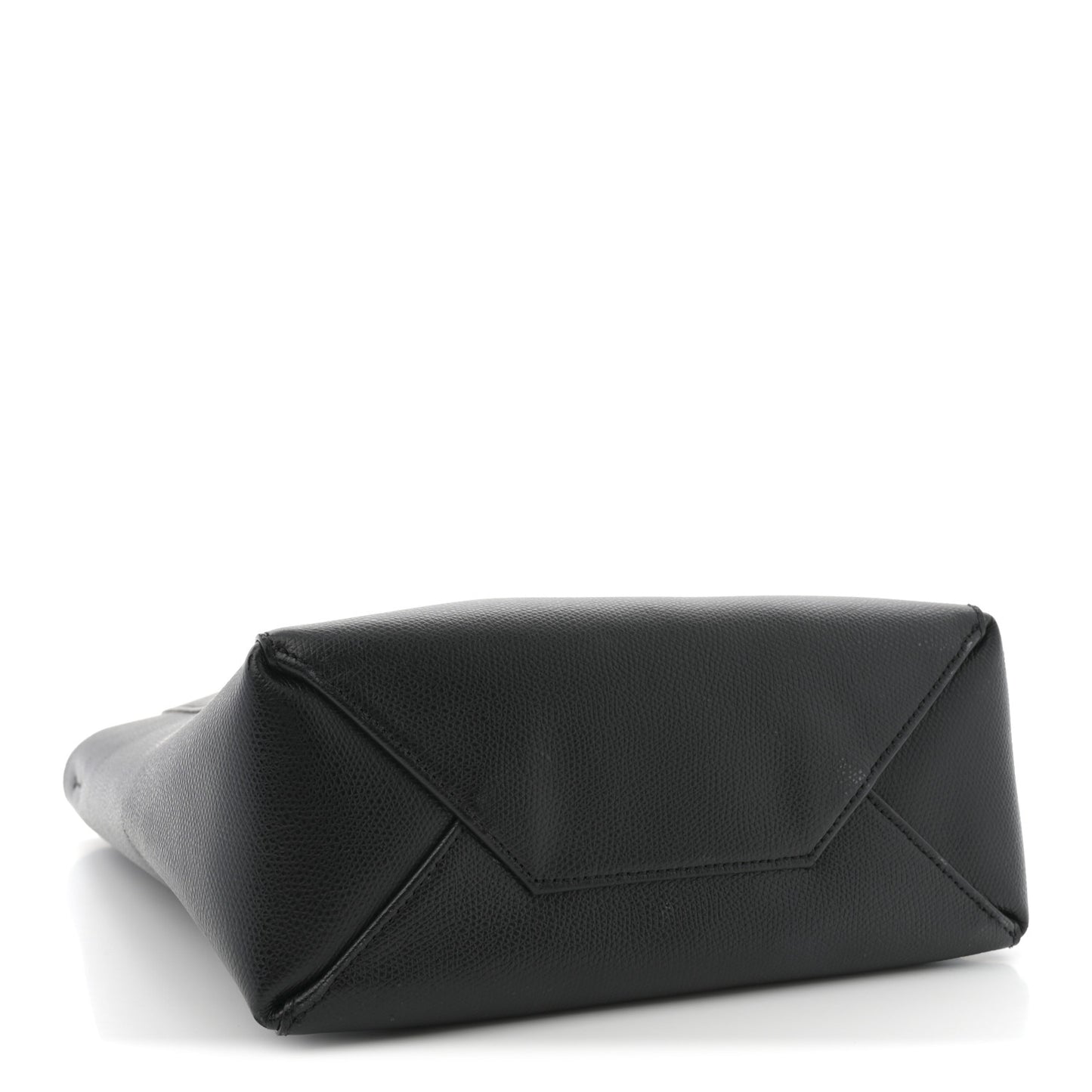 Grained Calfskin Small Vertical Cabas Black