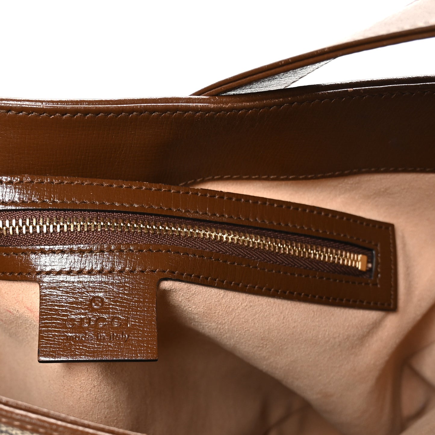 GG Supreme Monogram Azalea Calfskin Web Medium Jackie 1961 Hobo Beige Ebony Brown Sugar