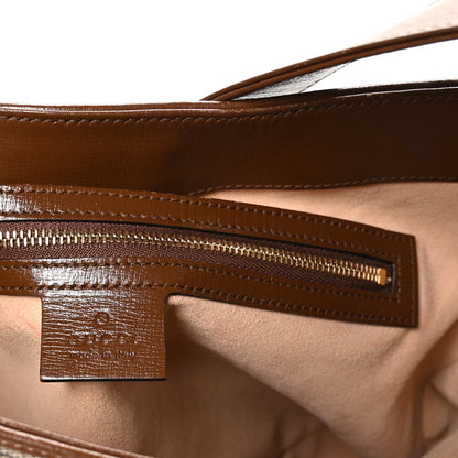 Gucci GG Supreme Monogram Azalea Calfskin Web Medium Jackie 1961 Hobo Beige Ebony Brown Sugar 6 of 11