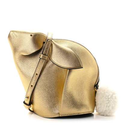 Loewe Metallic Calfskin Bunny Shoulder Bag Gold 1 of 10