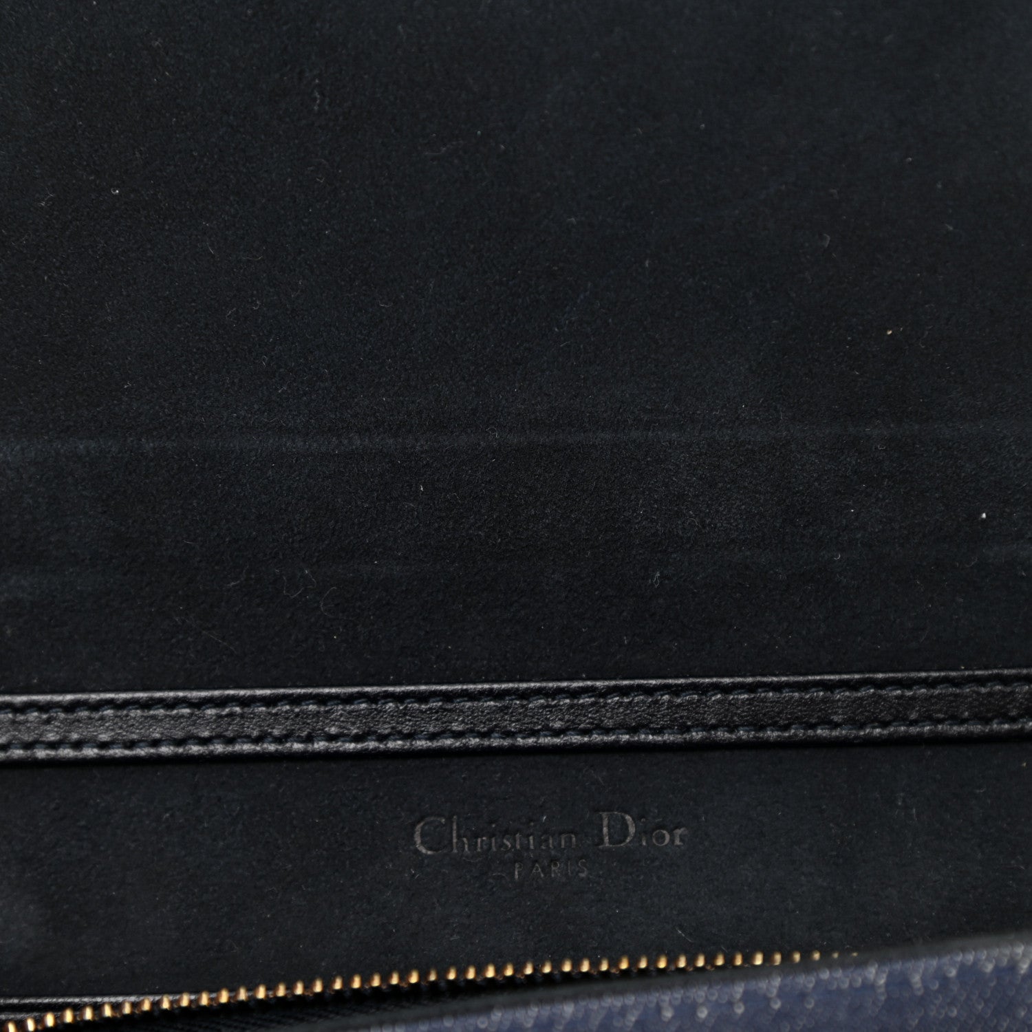 Christian Dior Denim Studded Diorama Wallet On Chain Blue 10 of 10