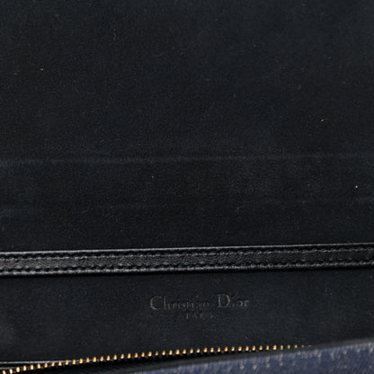 Christian Dior Denim Studded Diorama Wallet On Chain Blue 10 of 10